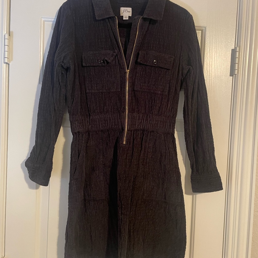 J. Crew Textured Black Zip-Up Jacket
